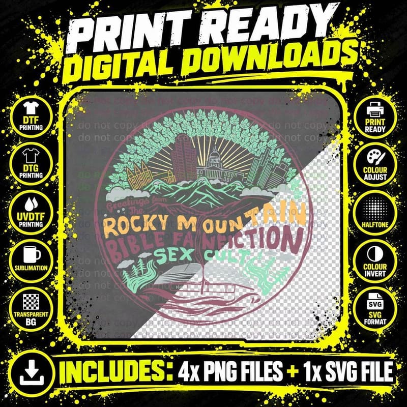Rocky Mountain Bible Fanfiction T-Shirt Png SVG Digital Bundle