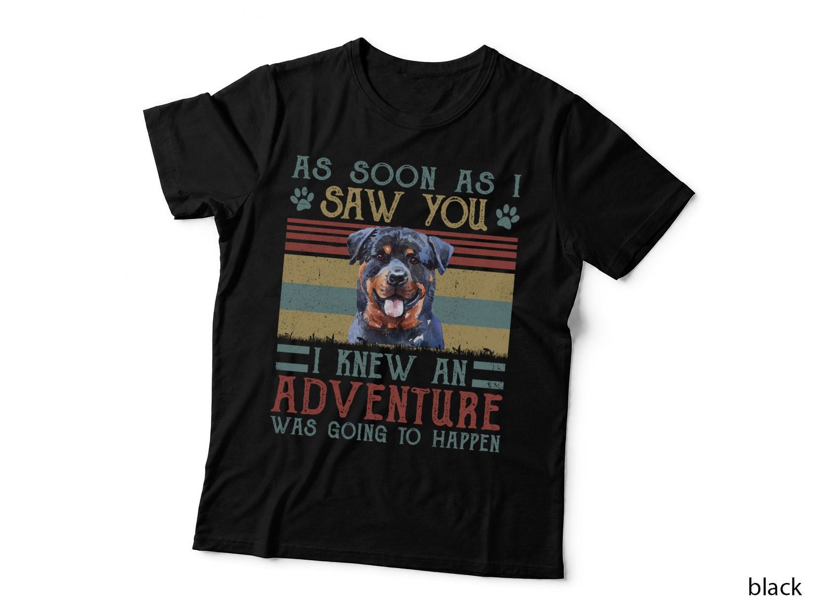 Rottweiler Adventure T-Shirt, Vintage Retro Style, Pet Lover Apparel