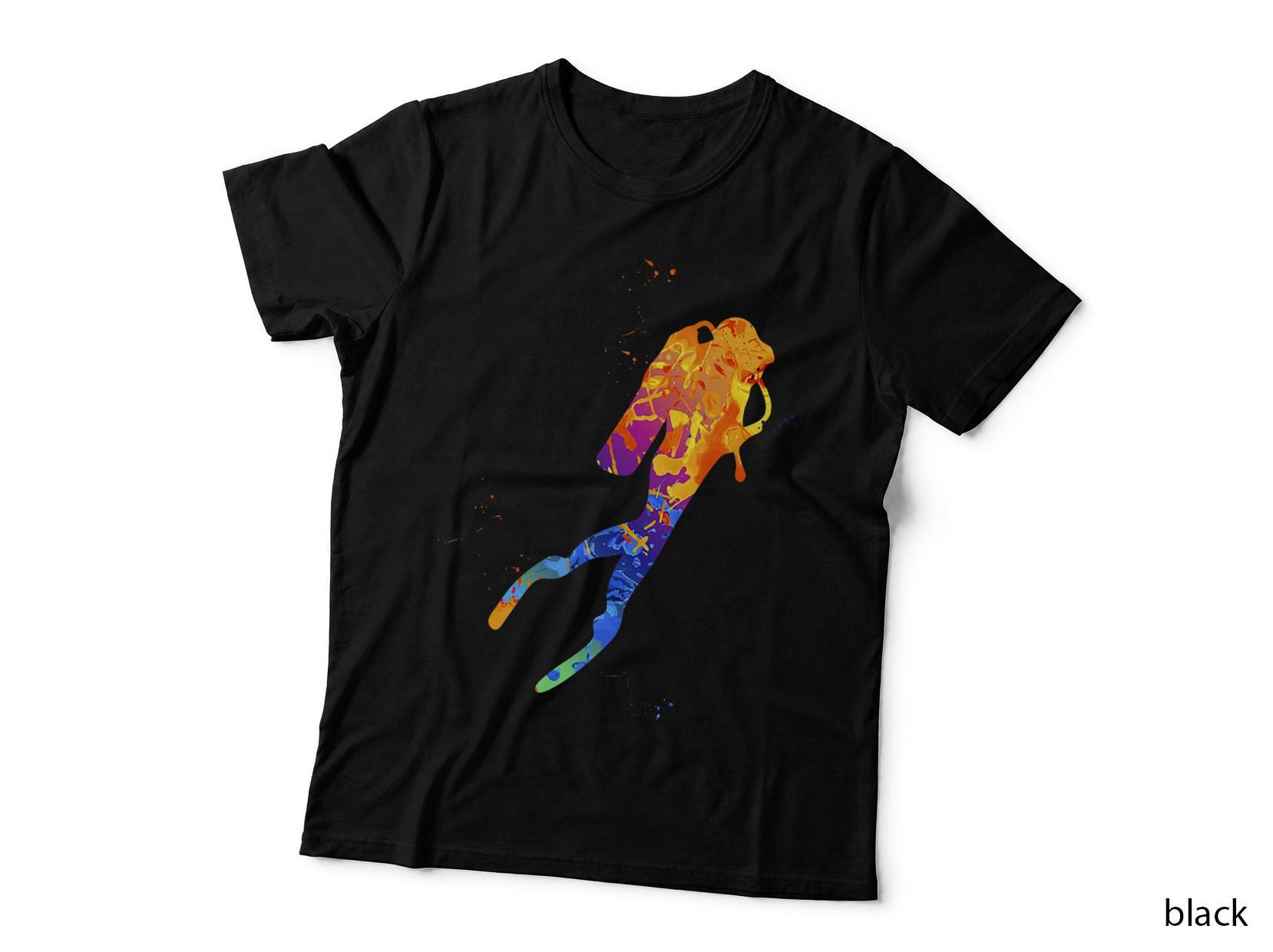Scuba Diver Graphic T-Shirt, Ocean Adventure Style, Underwater Explorer