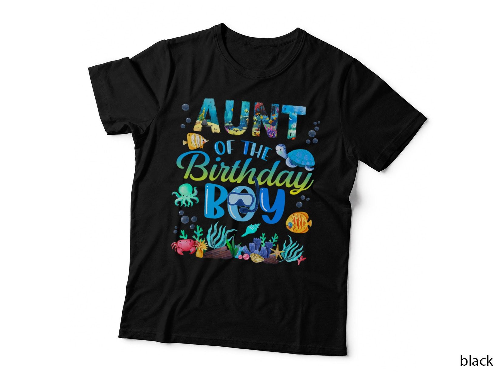 Sea Life Birthday Boy T-Shirt, Underwater Adventure, Aunt Gift