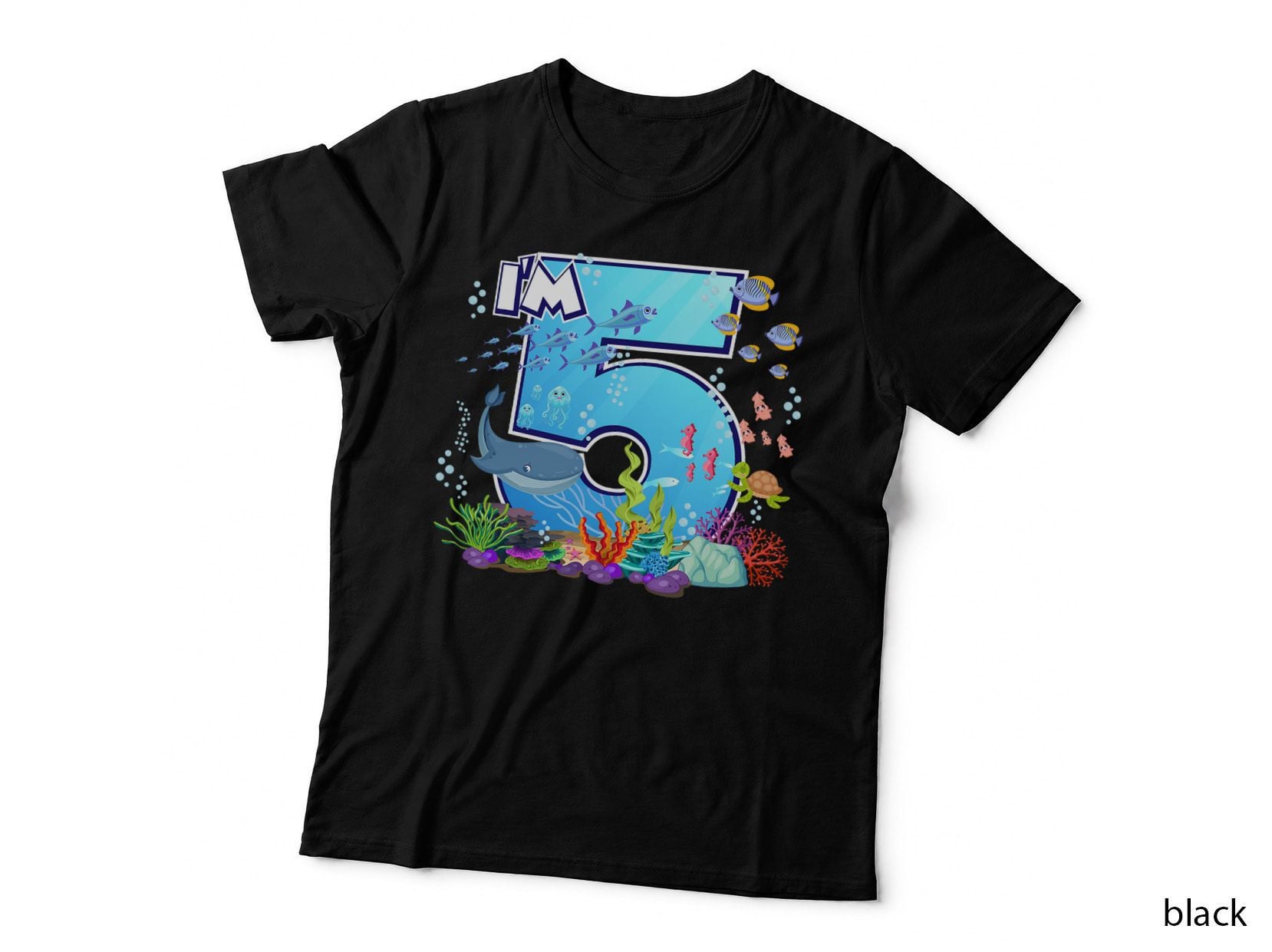 Sea Whale Fish Ocean Birthday T-Shirt, Underwater Adventure