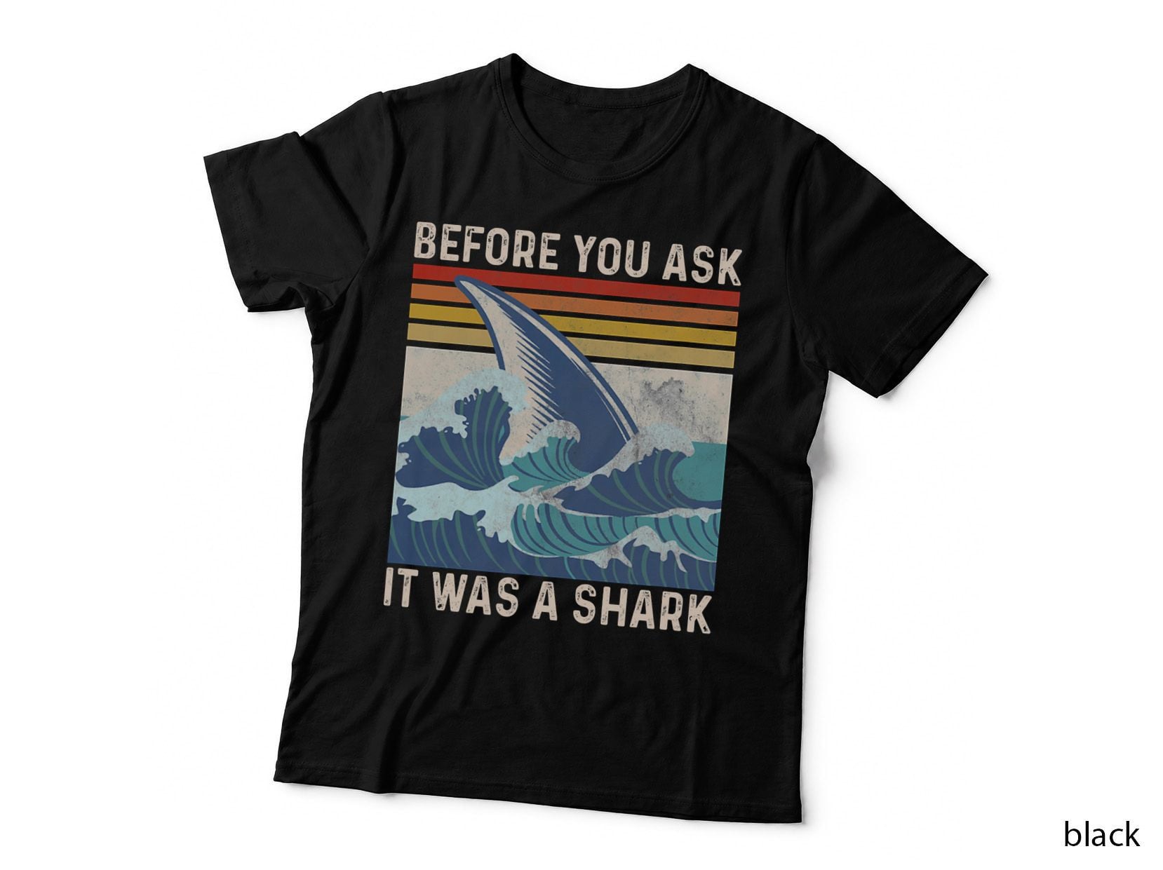Shark Attack T-Shirt, Vintage Surf Style, Retro Beach Vibes