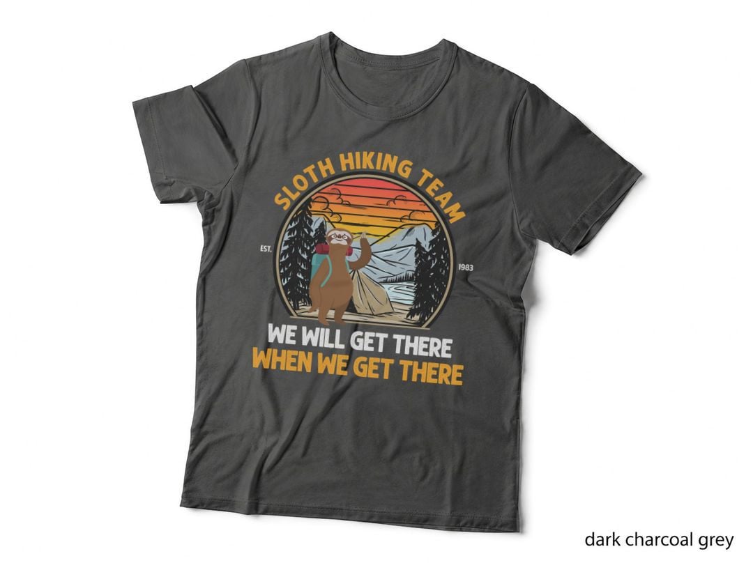 Sloth Hiking Team T-Shirt, Funny Animal Adventure, Pet Lover Apparel