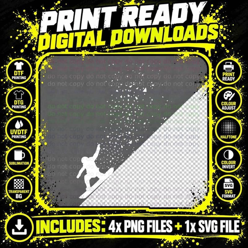 Snowboard - Freestyle Snowboarding Snowboarder Gift Png SVG Digital Bundle