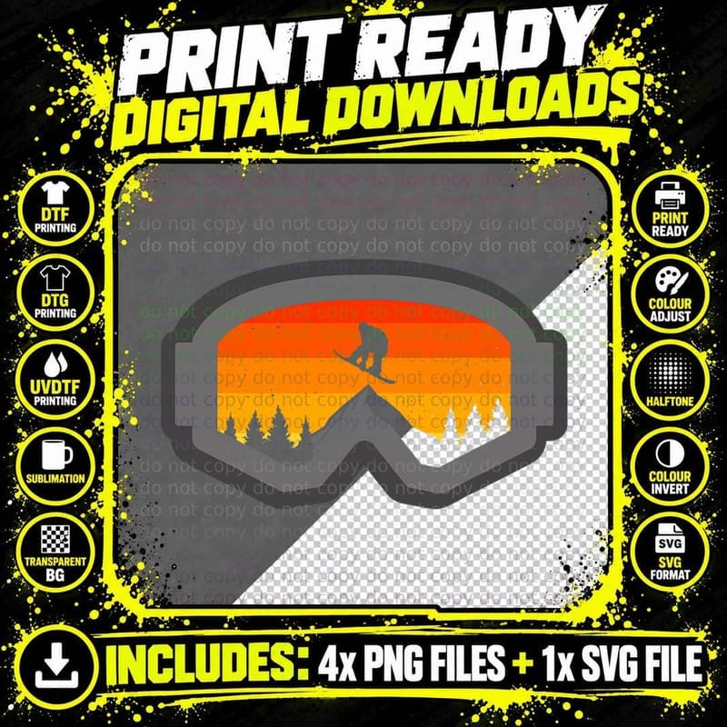 Snowboard Apparel - Snowboarding Snowboarder Snowboard Png SVG Digital Bundle