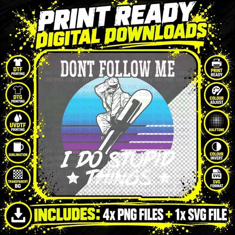 Snowboard Ride Snowboarding T-Shirt Png SVG Digital Bundle