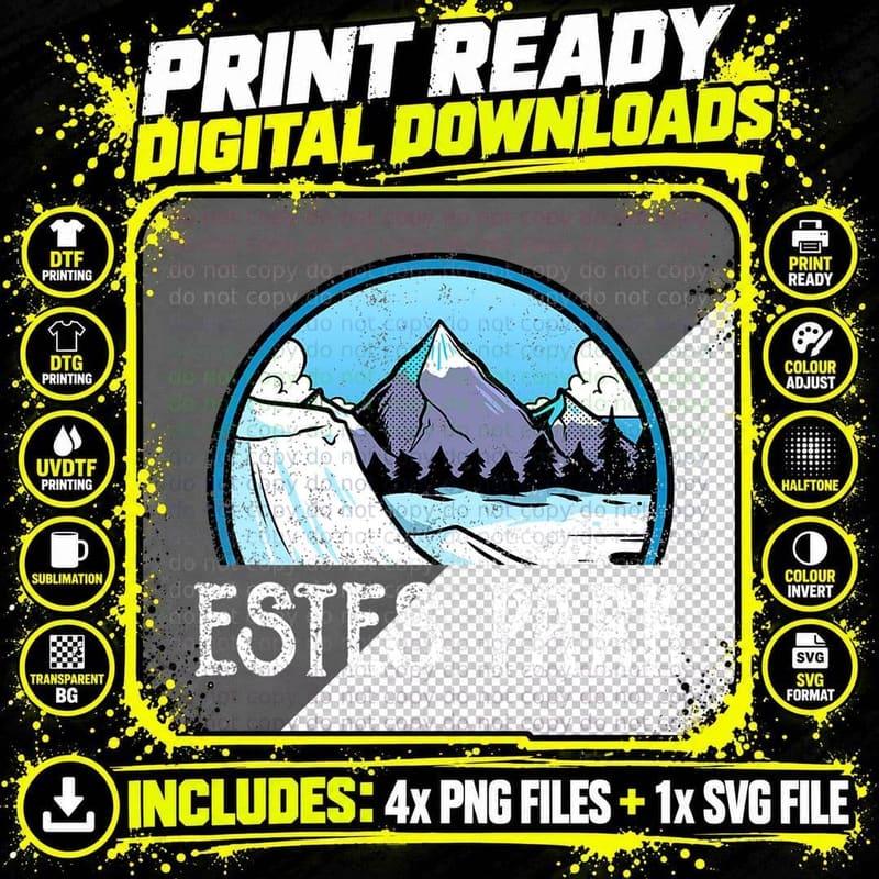 Snowboard Snowboarding Skier Skiing Colorado Estes Park Png SVG Digital Bundle