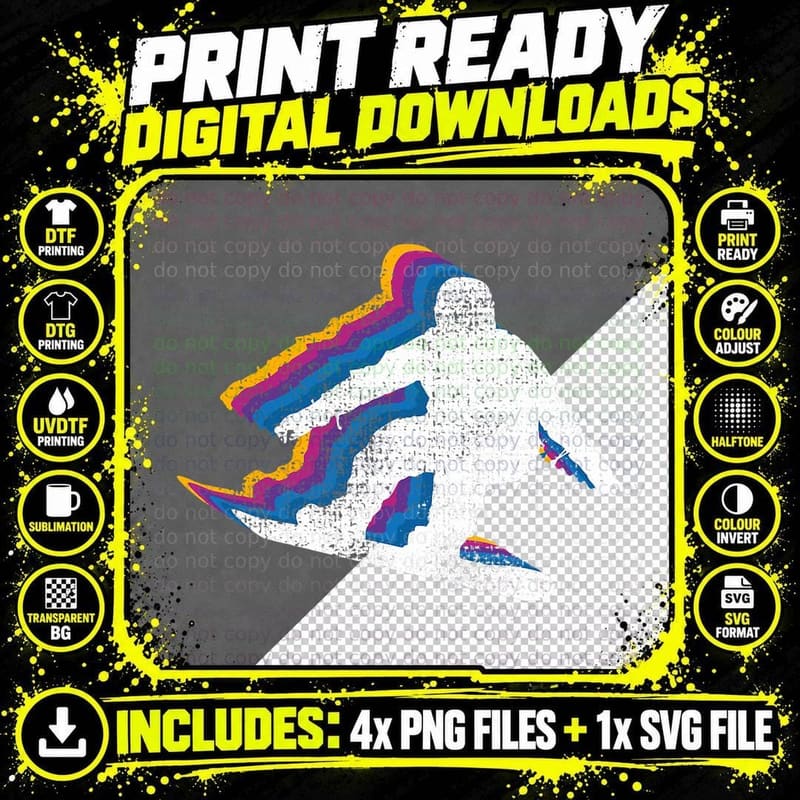 Snowboard Snowboarding Snowboarder T-Shirt Png SVG Digital Bundle