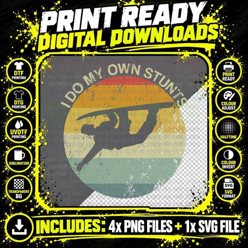 Snowboarding Injury Snowboard I Do My Own Stunts Broken Png SVG Digital Bundle