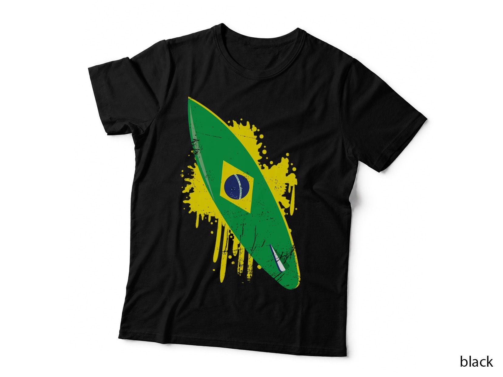 Surfboard Vintage with Brazil Flag - Surfing & Surf T-Shirt