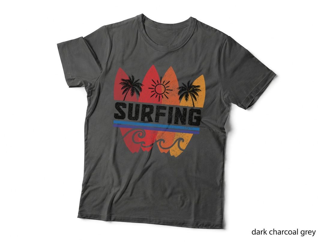 Surfing Vintage Surf Board Beach Vacation Surfer T-Shirt