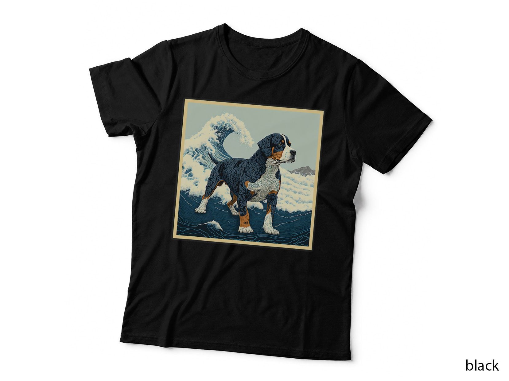 Surrealism Japanese Painting Greater Swiss Mountain Dog T-Shirt
