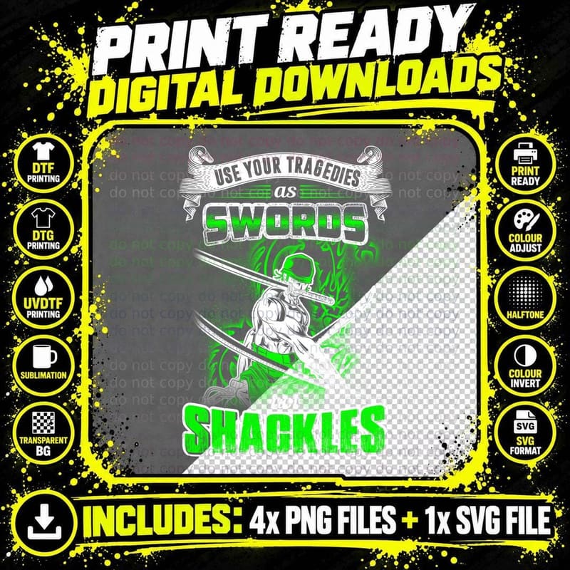 Sword and Shackles T-Shirt, Fantasy Adventure Style Png SVG Digital Bundle