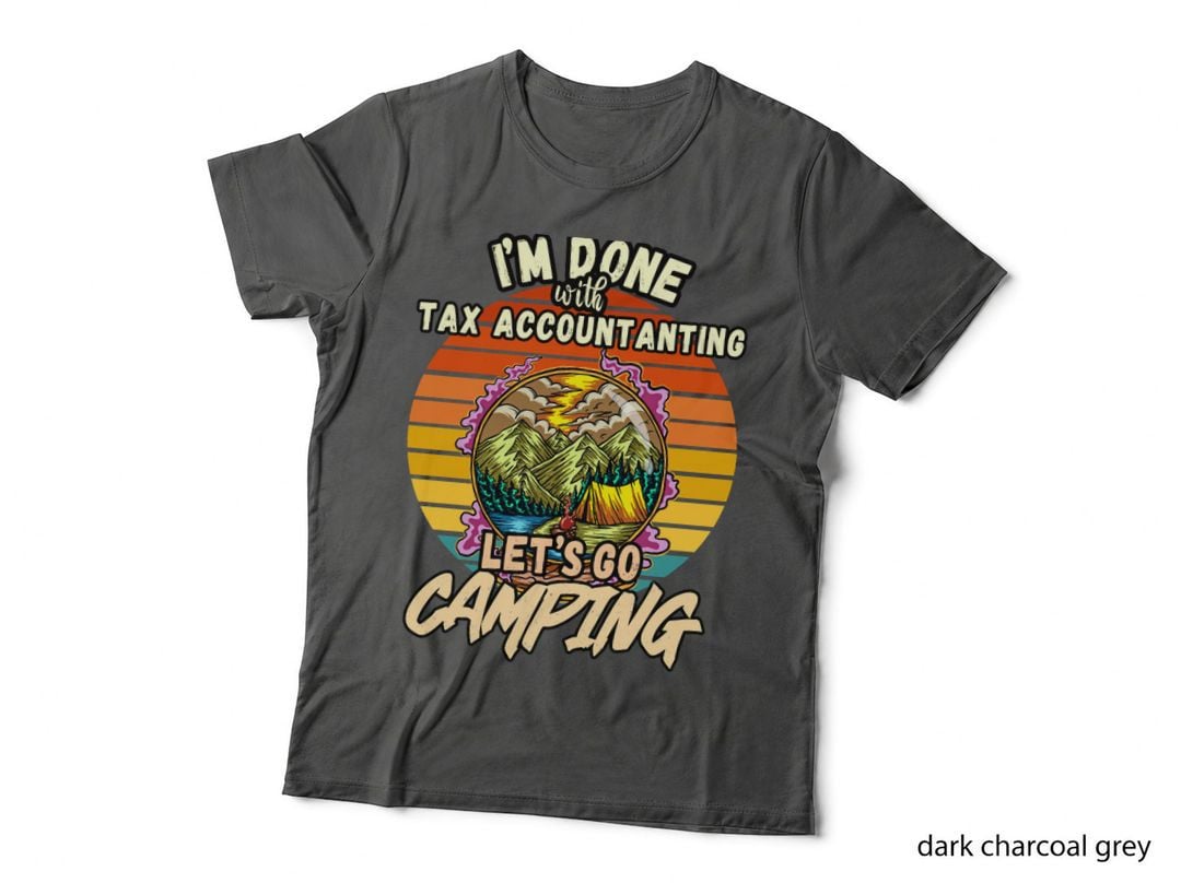TAX Accountanting AND Camping Design Vintage RETRO Colorful Perfect FOR T-Shirt