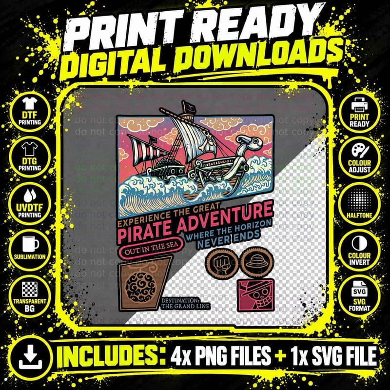 The Great Pirate Adventure T-Shirt Png SVG Digital Bundle