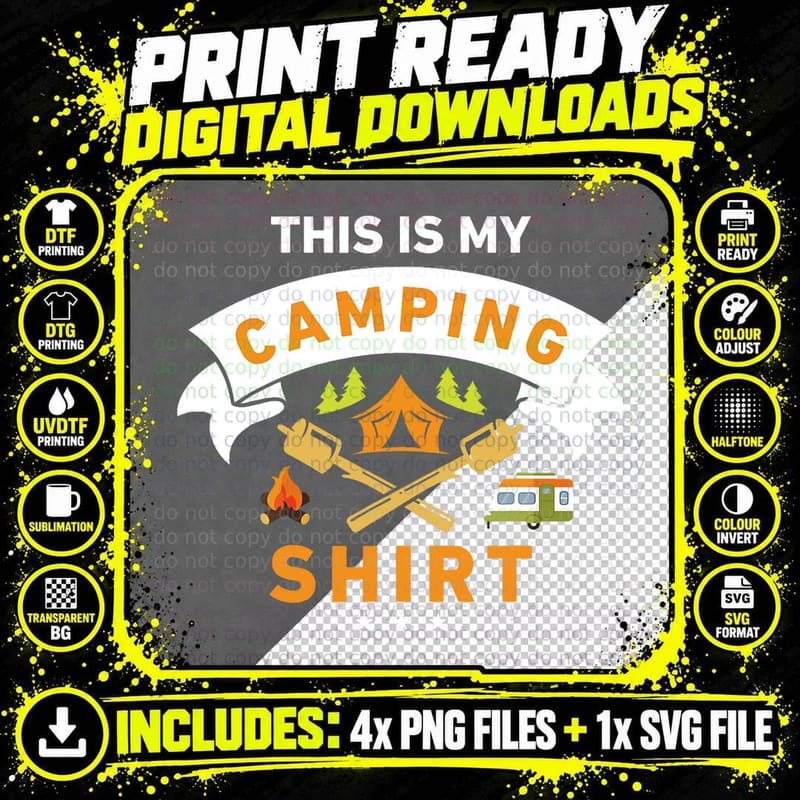 This Is My Camping Funny Camper T-Shirt Png SVG Digital Bundle