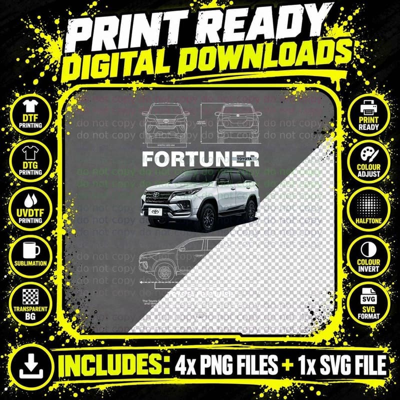 Toyota Fortuner T-Shirt, Adventure Style Tee Png SVG Digital Bundle