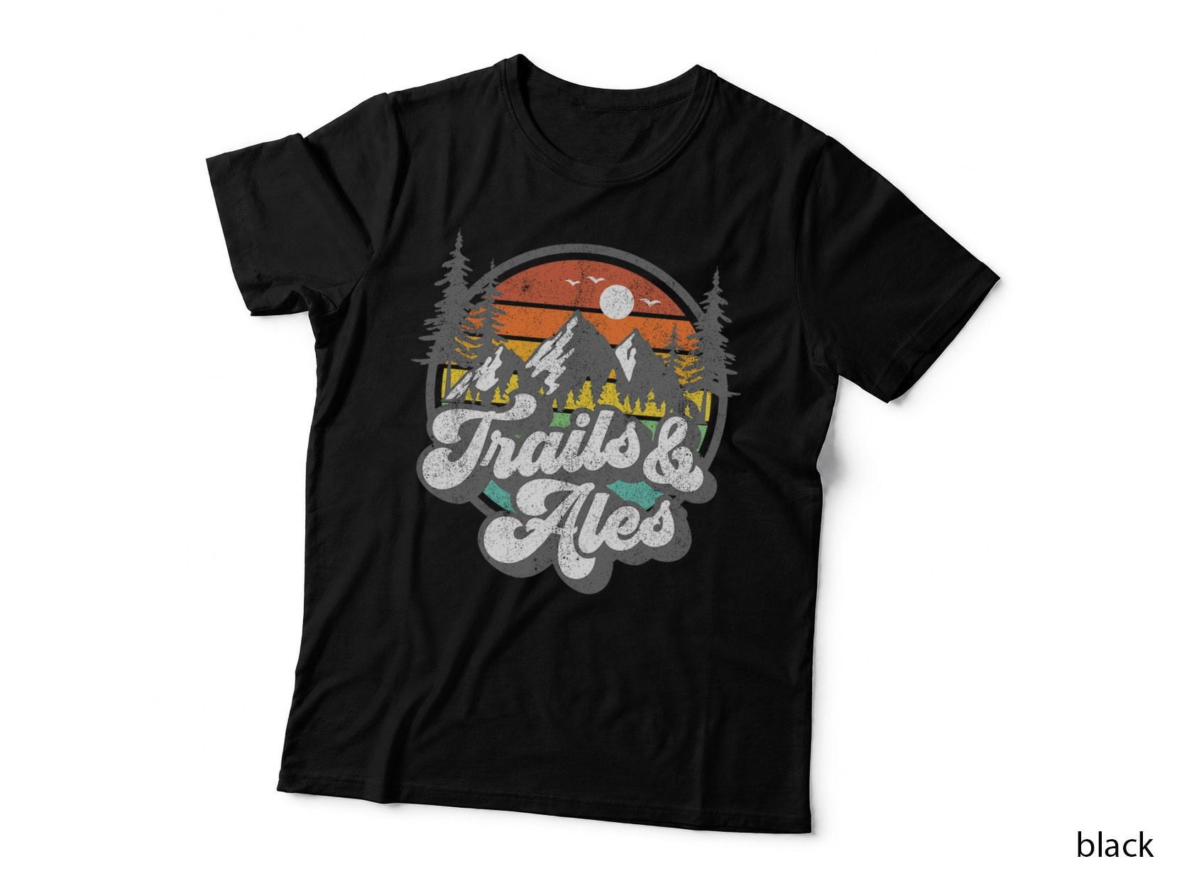 Trails and Ales Funny Hiking Camping Beer Hiker Runner Gift T-Shirt