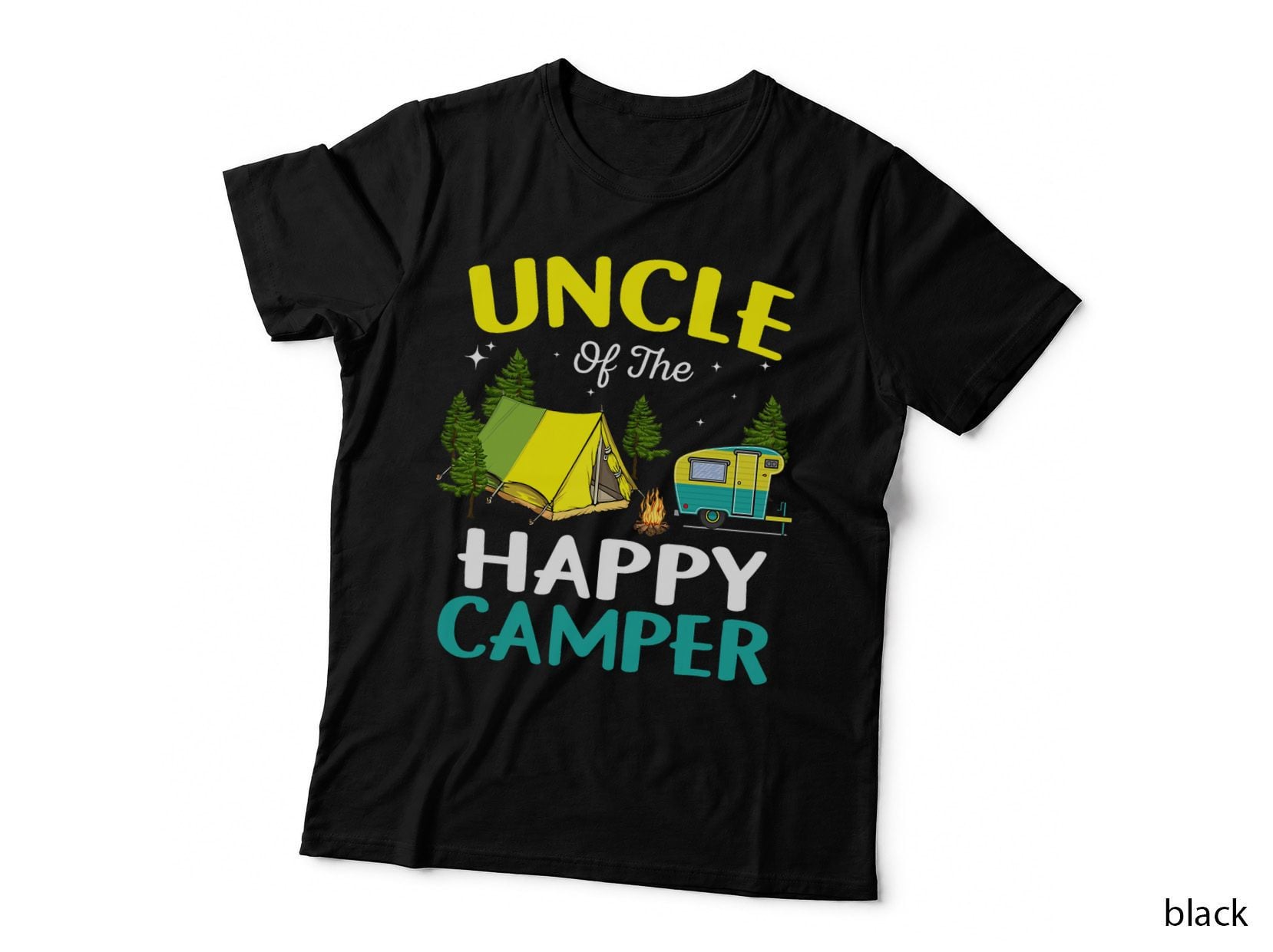 Uncle of the Happy Camper Birthday T-Shirt, Camping Adventure Style
