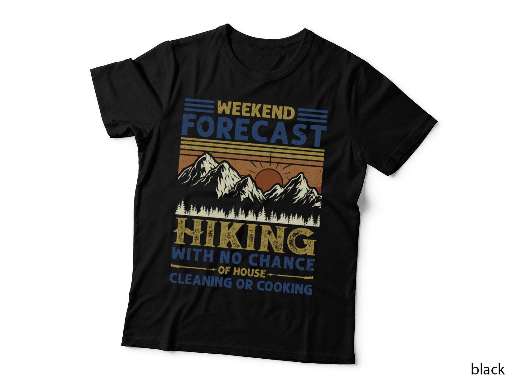 Weekend Forecast Hiking T-Shirt, Vintage Retro, Hiking Apparel