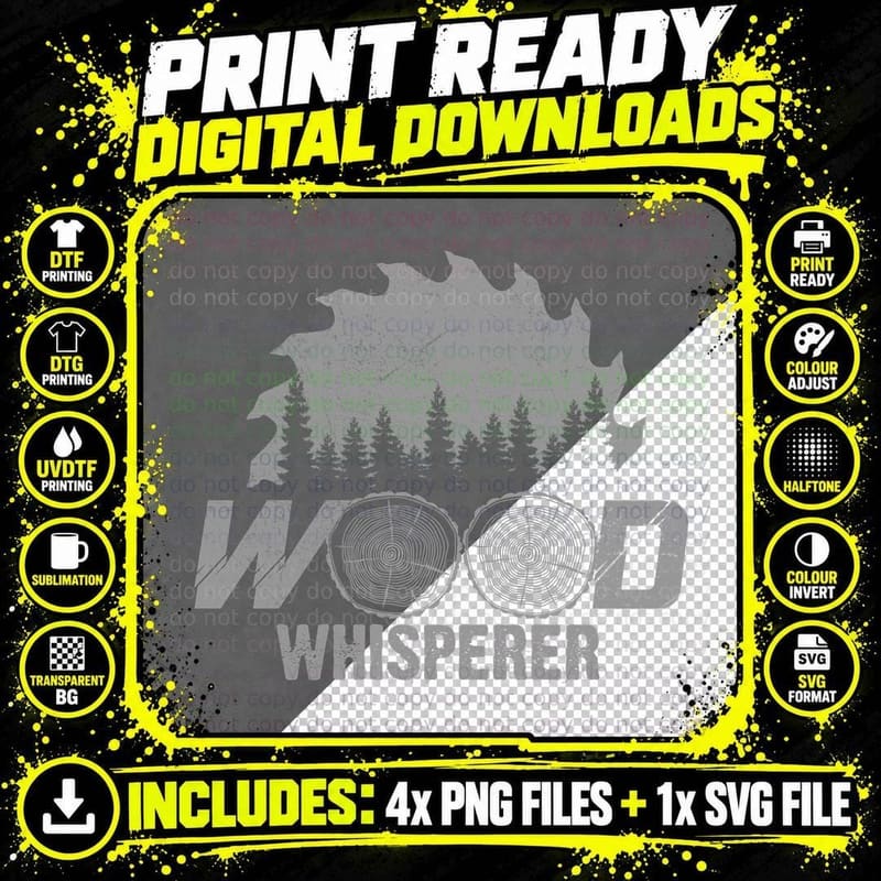 Wood Whisperer T-Shirt, Nature Forest Theme Png SVG Digital Bundle