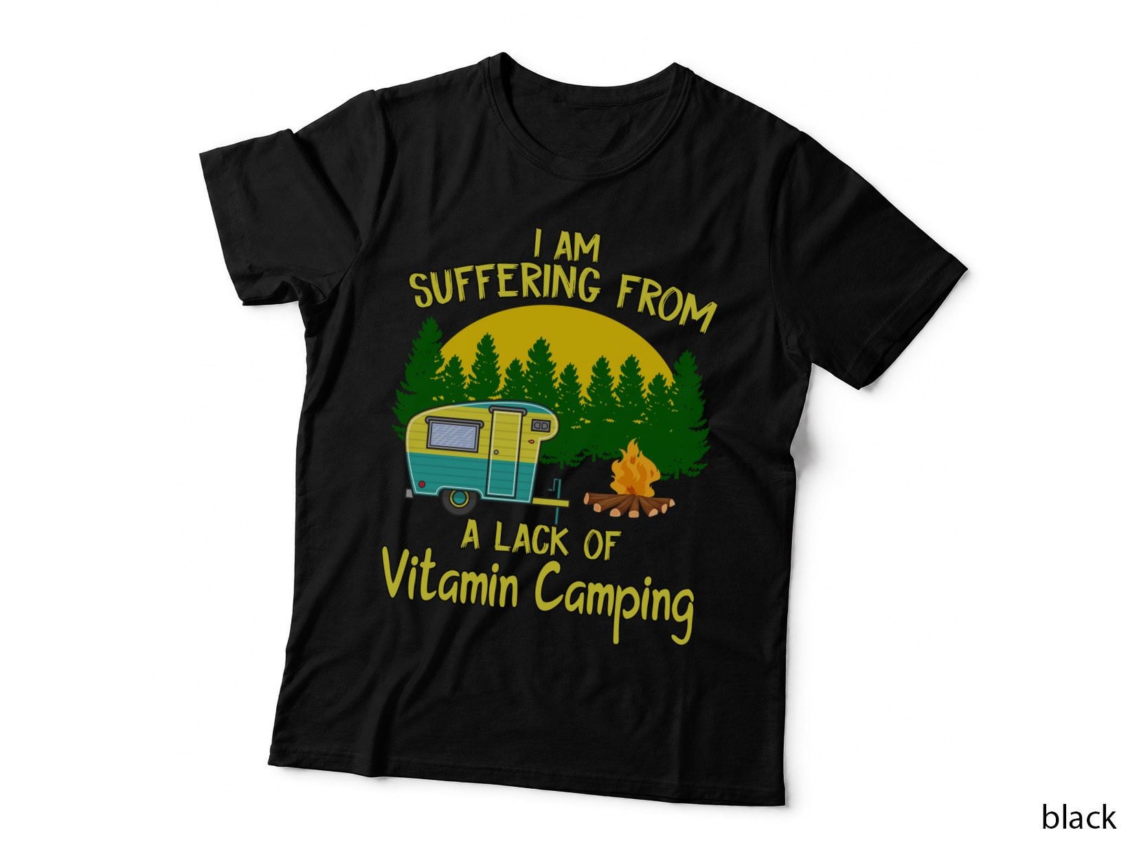 A Lack of Vitamin Camping Shirt, Cabin Vibes, Lake Trip, Fresh Air, Gift T-Shirt