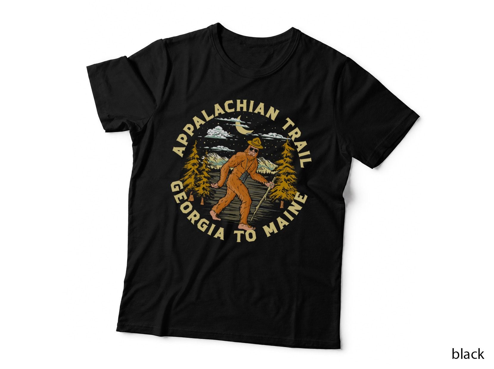 Appalachian Trail Hiking Park Ranger Bigfoot Funny Sasquatch T-Shirt