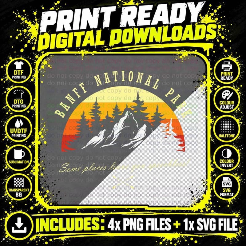 Banff National Park Hiking Men & Women Hiker T-Shirt Png SVG Digital Bundle