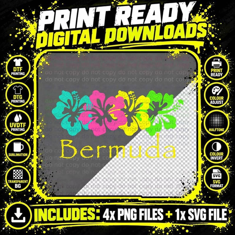 Bermuda Tropical Beach Bermuda Travel Surf T-Shirt Png SVG Digital Bundle