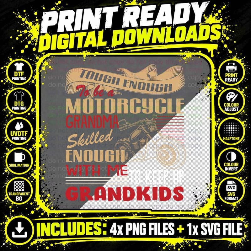 Biker Grandma Shirt, Adventure Ride, Vintage Engine Png SVG Digital Bundle