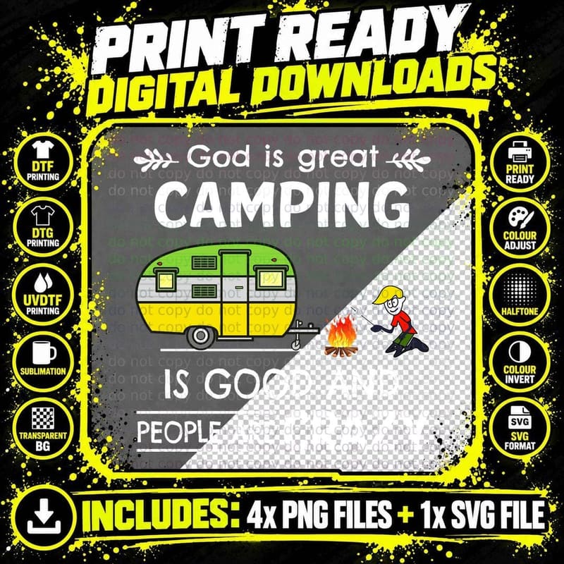 Camping Is Good Shirt, Lake Trip, Hiking Trails Png SVG Digital Bundle