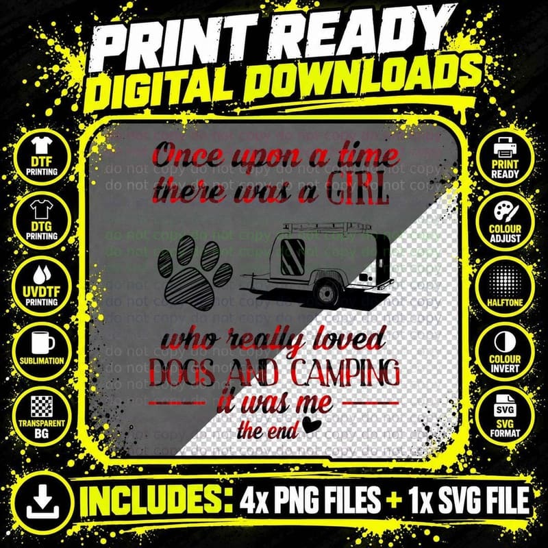 Camping Once Upon a Time Shirt, Lake Trip, Fresh Air Png SVG Digital Bundle