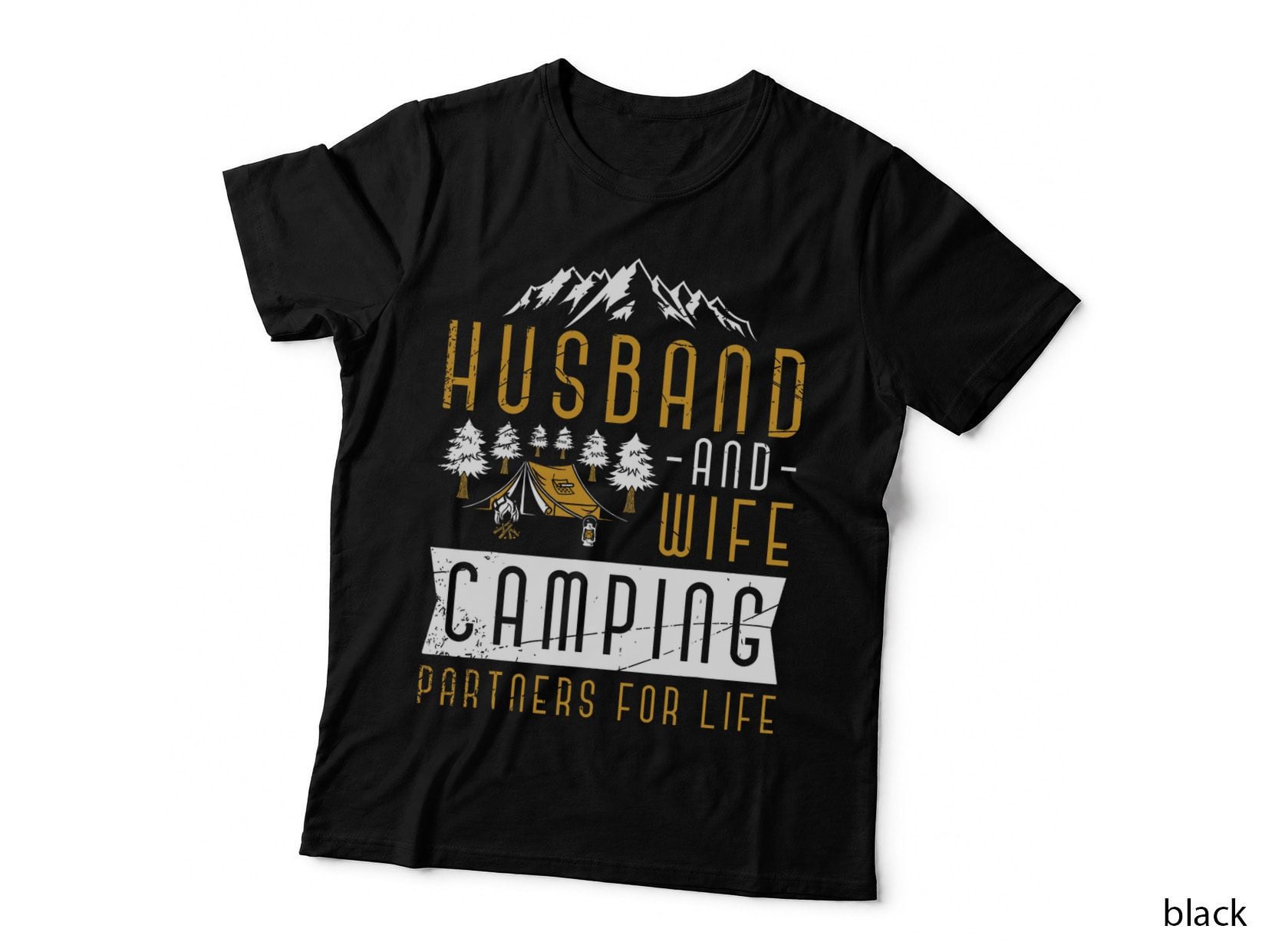 Camping Partners Camp Wife Husband Camper Nature Camping T-Shirt