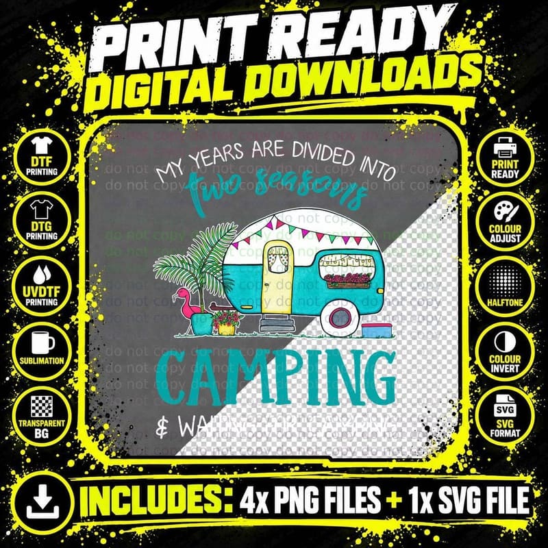 Camping and Waiting for Camping Shirt, Trail Life Png SVG Digital Bundle