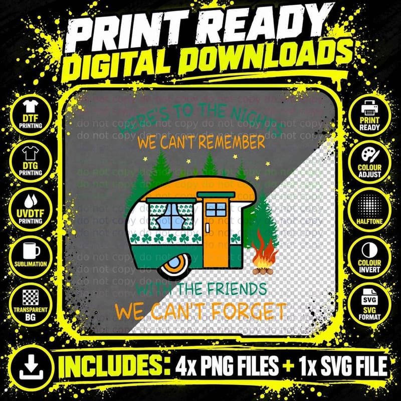 Camping with the Friends We Can't Forget Shirt Png SVG Digital Bundle