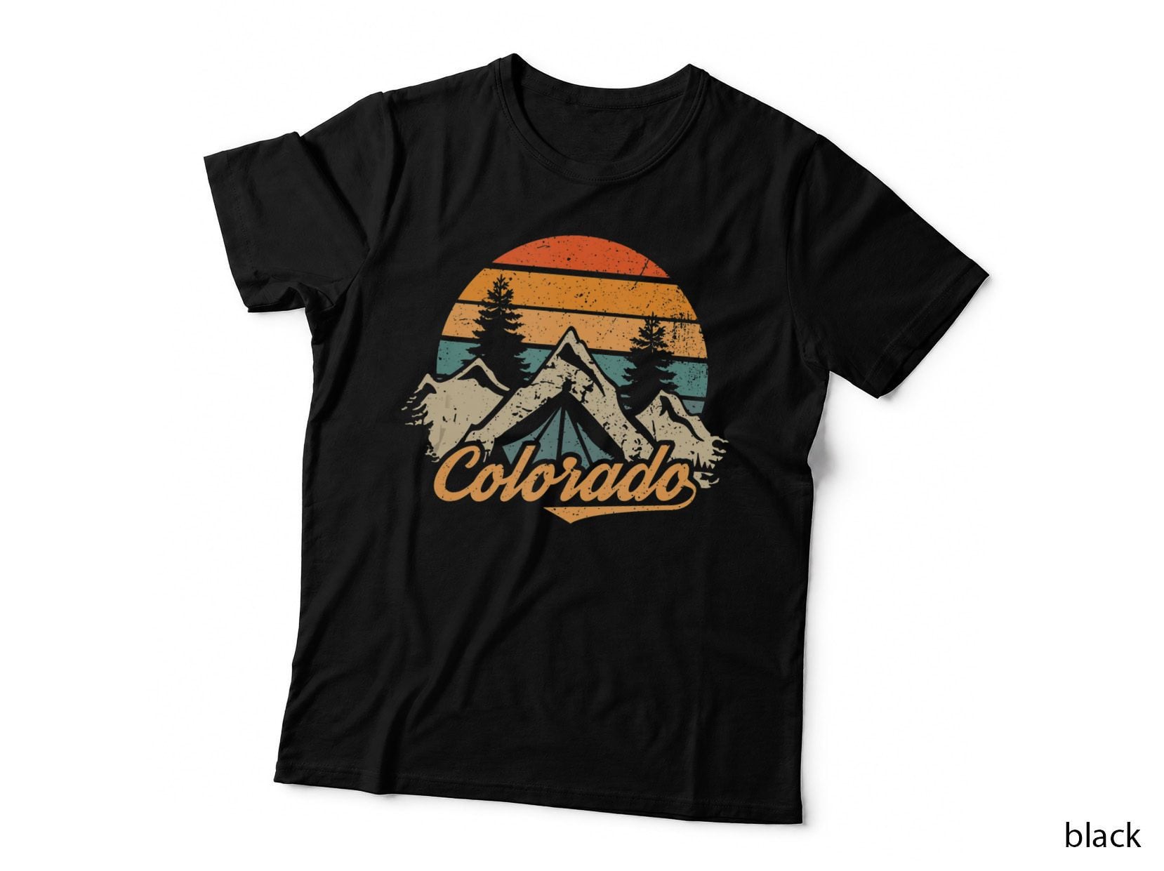 Colorado - Retro Vintage Mountains Nature Hiking, Outdoor Camping T-Shirt