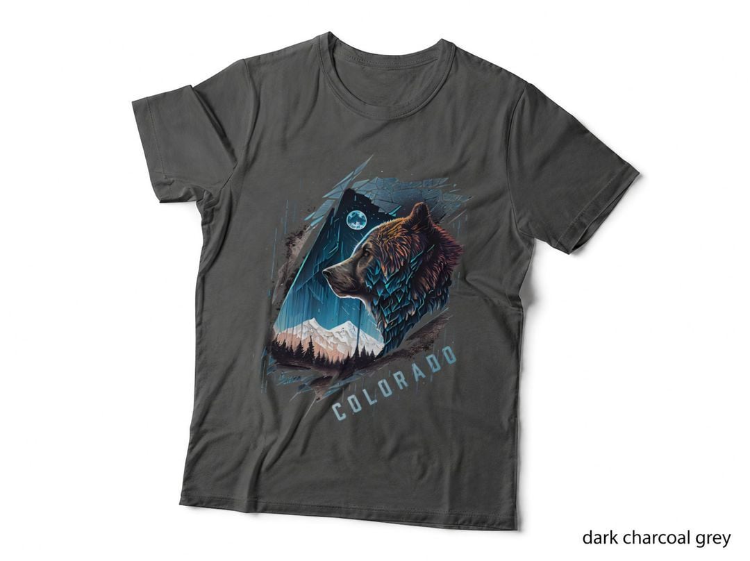 Colorado Mountain Bear - Bear, Moon, & Stars Retro T-Shirt