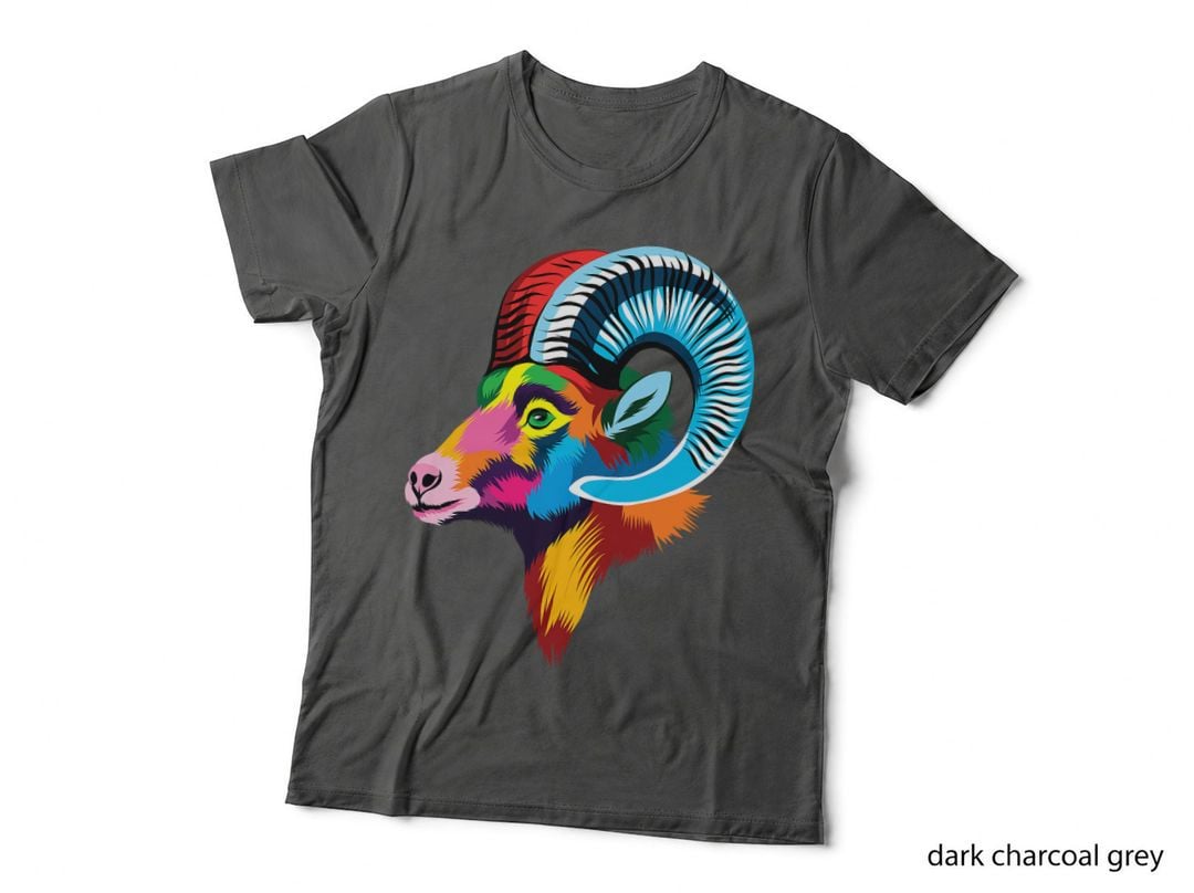 Colorful Bighorn Sheep Ram Head for Lovers Big Horn Mountain T-Shirt