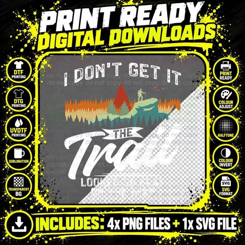 Funny Hiking the Trail Looked So Flat on the Map Hiker Png SVG Digital Bundle