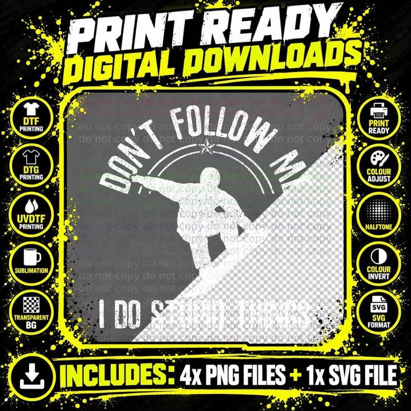 Funny Snowboard Freestyle Snownboarding Snowboarder Gift Png SVG Digital Bundle