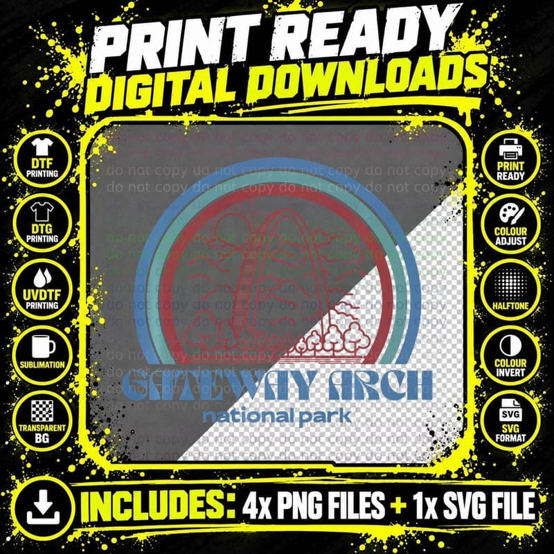 Gateway Arch National Park St. Louis Missouri Outdoor Png SVG Digital Bundle