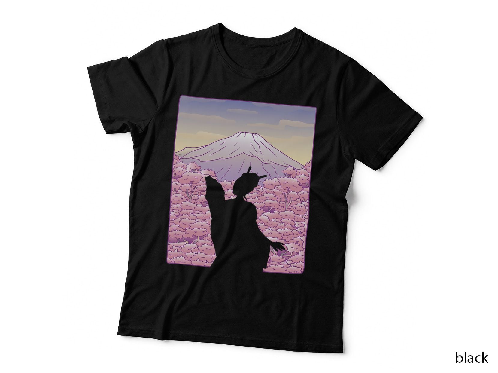 Geisha Japan Art Mountain Girl Japanese Culture Sakura T-Shirt
