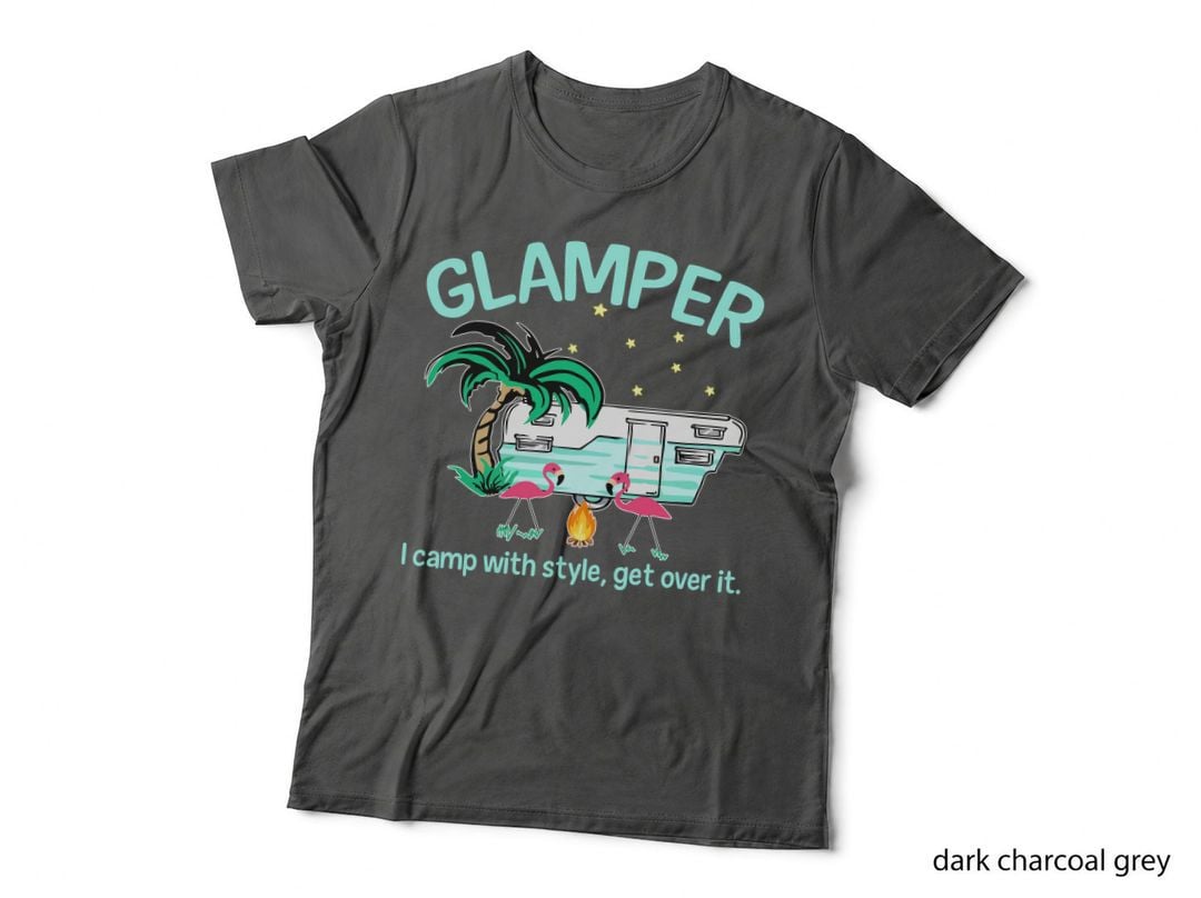 Glamper I Camp with Style Shirt, Lake Trip, Cabin Vibes, Fresh Air, Gift T-Shirt