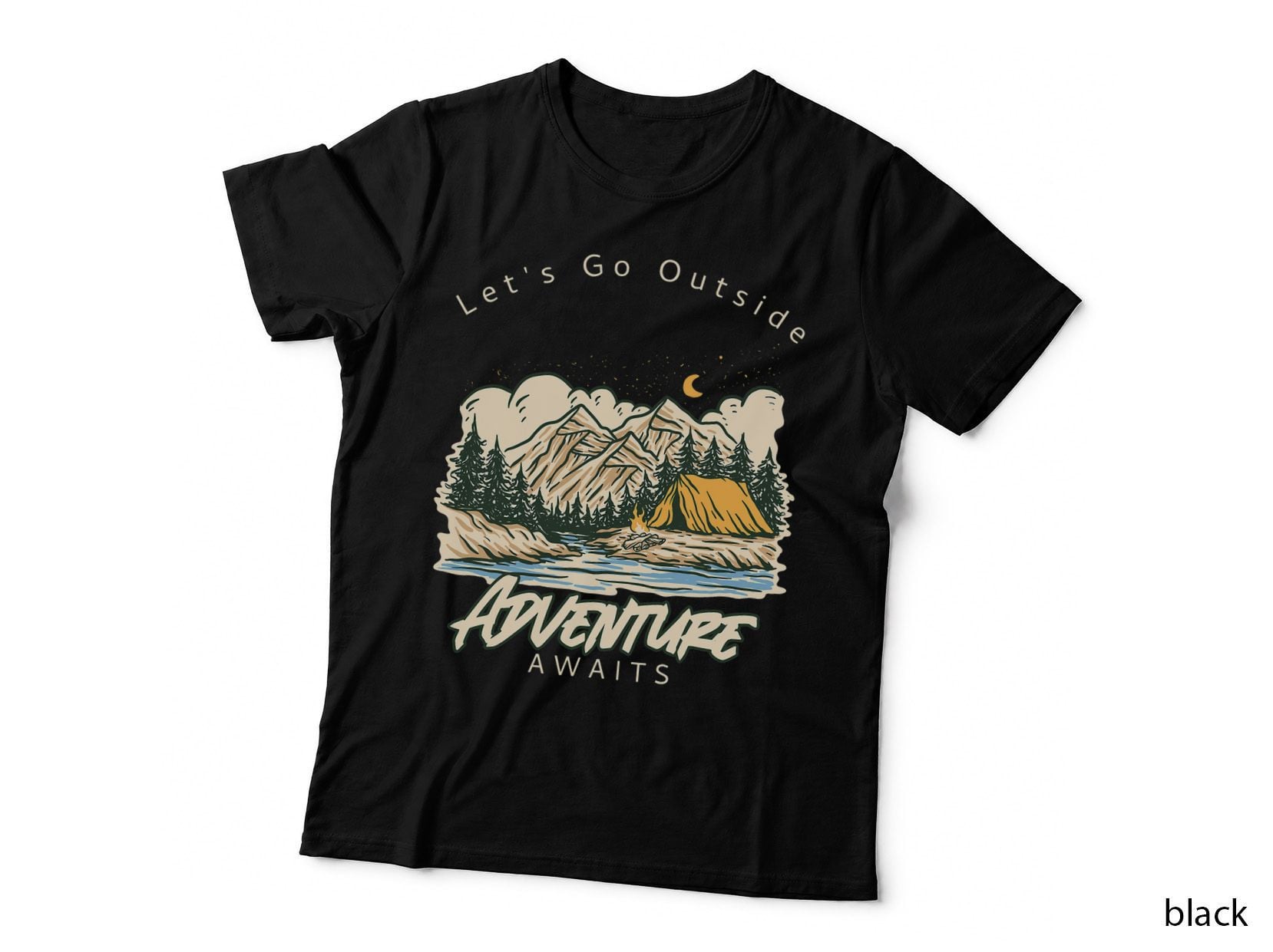Go Outside Fun Camping Hiking Outdoor Adventure Awaits T-Shirt