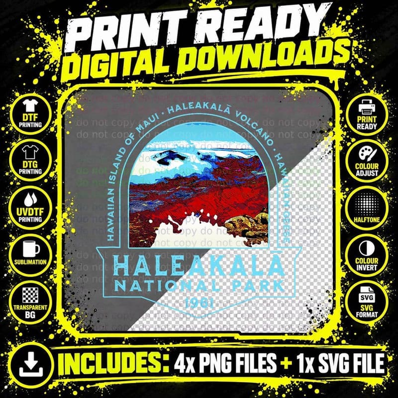 Haleakala National Park Maui Hawaii Volcano Hiking Png SVG Digital Bundle
