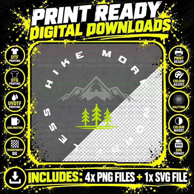 Hiking Apparel - Camping Outdoor Backpacking Hiking Png SVG Digital Bundle