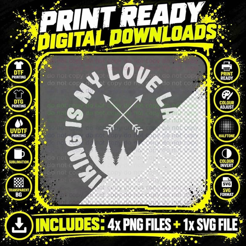 Hiking Is My Love Language Tshirt Camp Graphic Plus Size Png SVG Digital Bundle