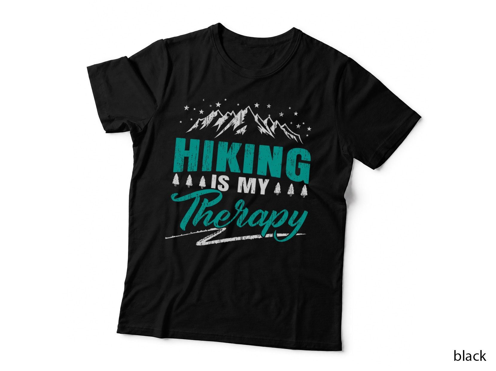 Hiking Is My Therapy Hiker Trek Outdoor Mountain Climbing T-Shirt
