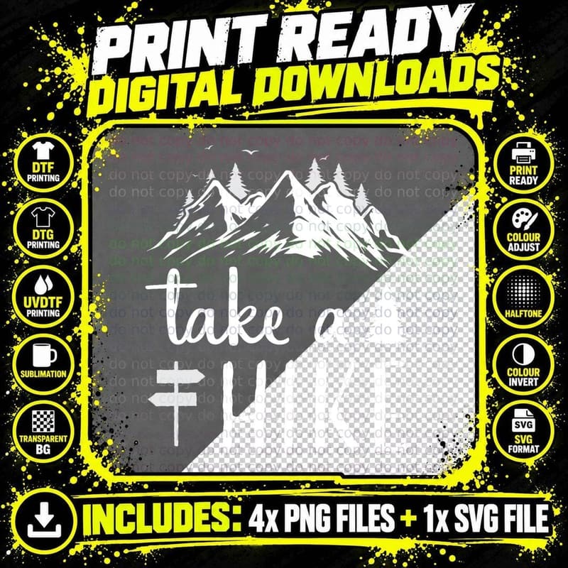 Hiking Nature Hike Hiker Outdoor Funny Take a Hike Png SVG Digital Bundle
