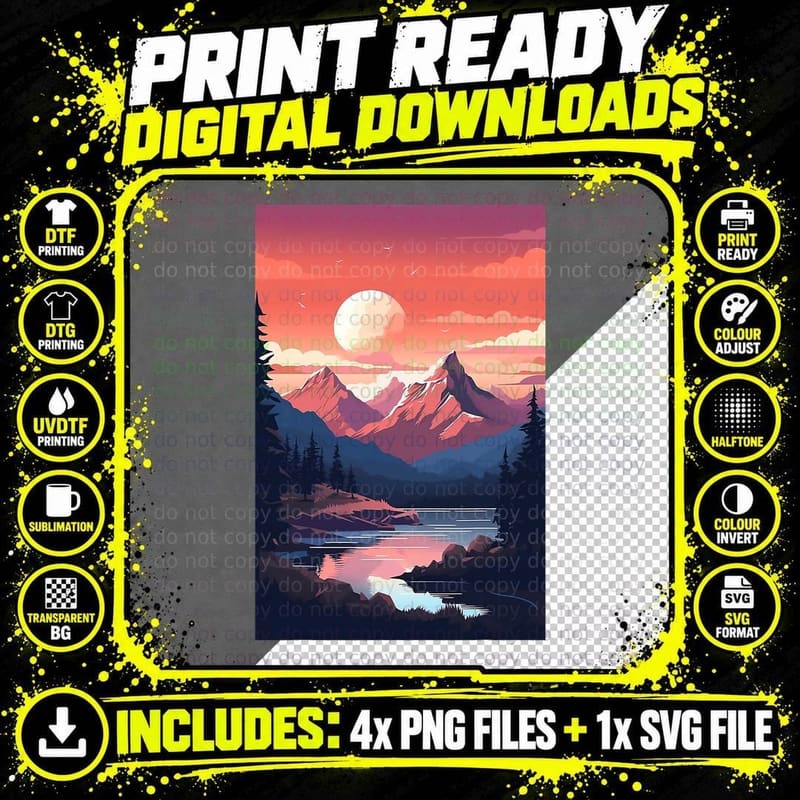 Hiking Outdoor Mountain T-Shirt Png SVG Digital Bundle